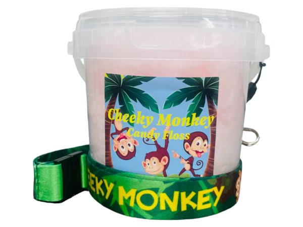 12x Cheeky Monkey Candy Floss Tubs with Lanyard